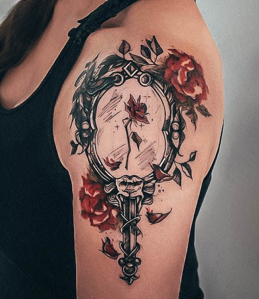 Rose Disney Tattoos For Women On Arm