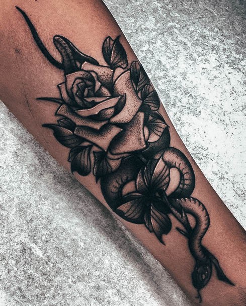 Rose Forearm Female Tattoo Designs