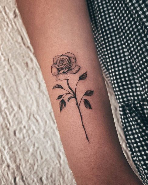 Rose Forearm Tattoo For Ladies