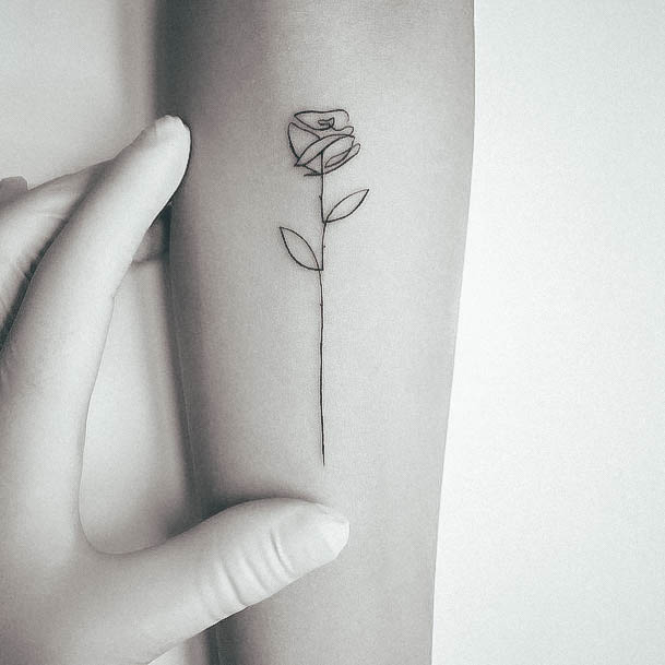 Rose Forearm Tattoos For Girls