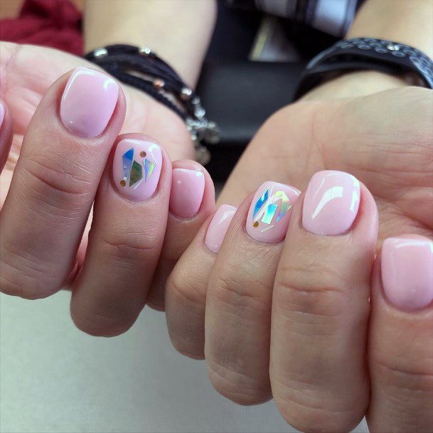 Rose Glass Nails Short For Women