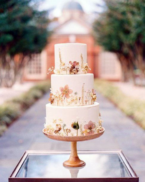 Rose Gold Design Fall Wedding Cake Women