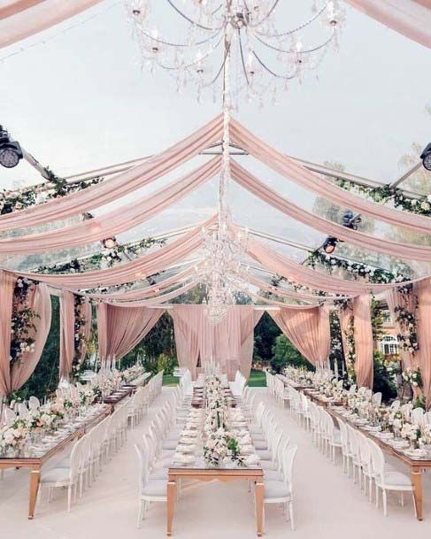 Rose Gold Fabric Wedding Tent Decorations