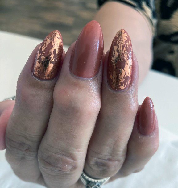 Rose Gold Nails For Girls