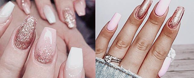 Top 100 Best Rose Gold Nails For Women – Golden Fingernail Design Ideas