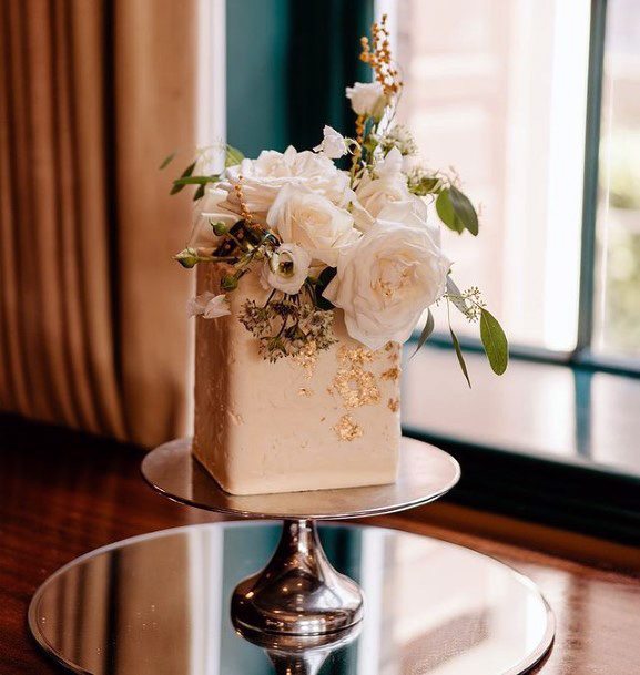 Rose Gold Square Wedding Cakes