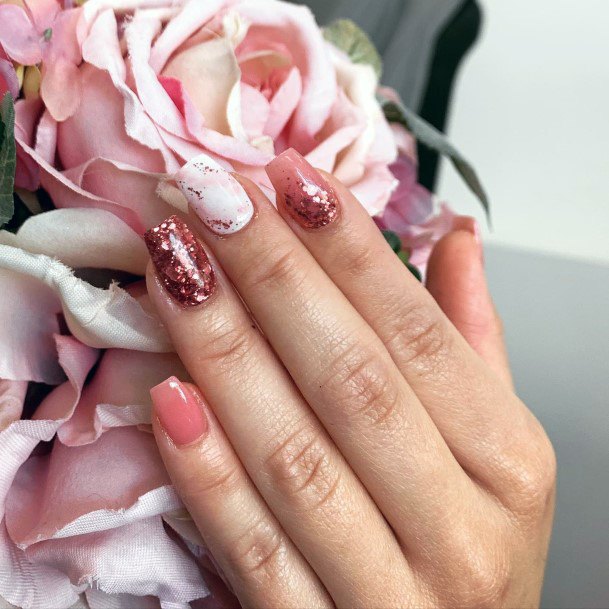 Rose Gold Womens Nail Designs