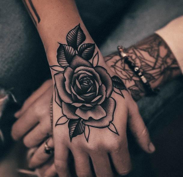 Rose Hand Girls Tattoo Ideas