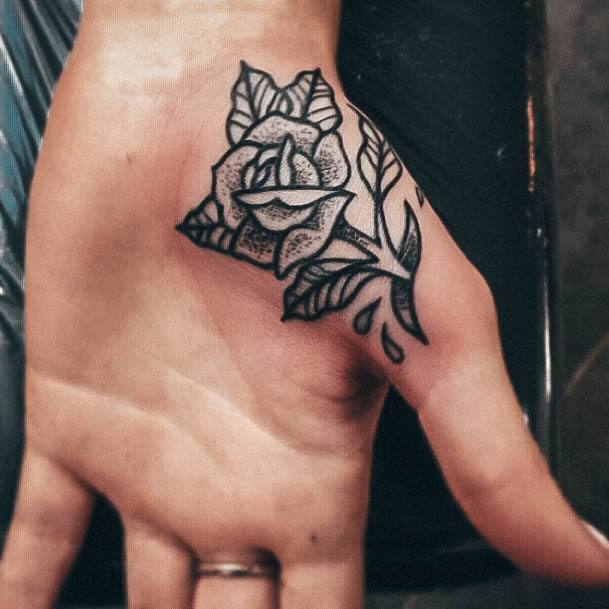 Rose Hand Tattoo For Ladies
