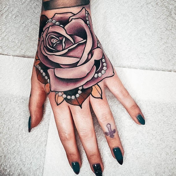 Rose Hands Womens Tattoos