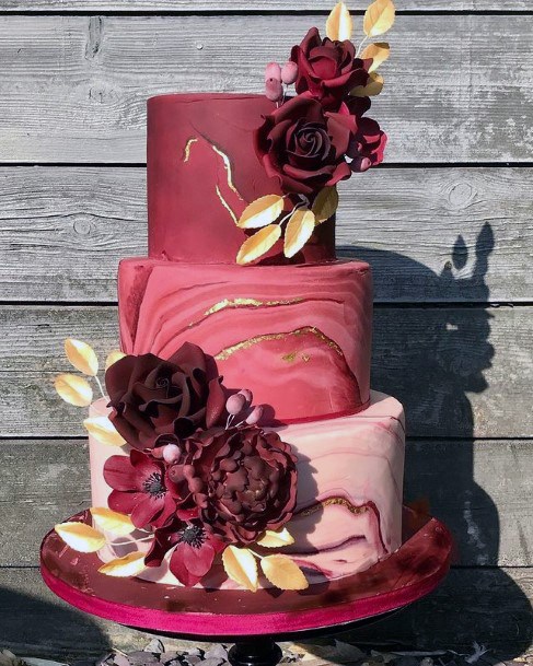 Rose Pink Wedding Fall Cake Women