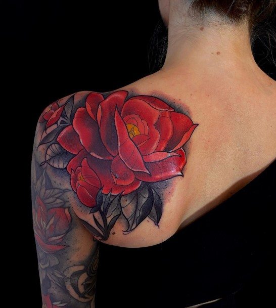 Rose Shoulder Female Tattoo Designs