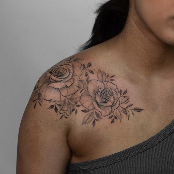 Rose Shoulder Tattoo Feminine Designs