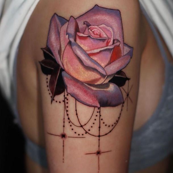 Rose Shoulder Tattoos Feminine Ideas