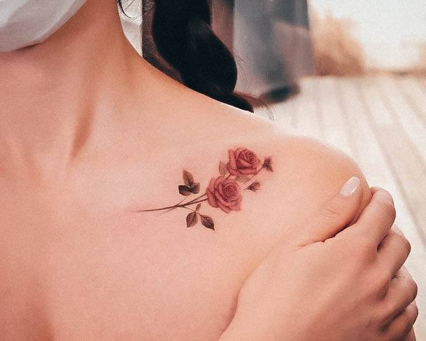 Rose Shoulder Womens Tattoo Designs