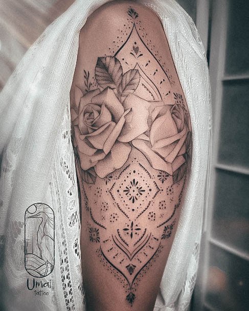 Rose Sleeve Tattoo Feminine Designs