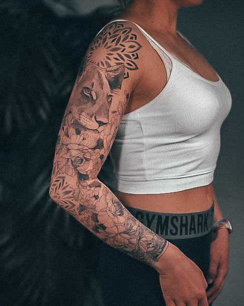 Rose Sleeve Tattoos Feminine Ideas