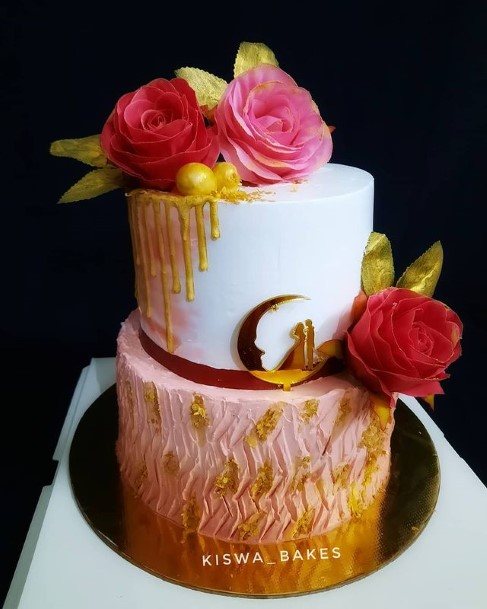 Roses 2 Tier Wedding Cake