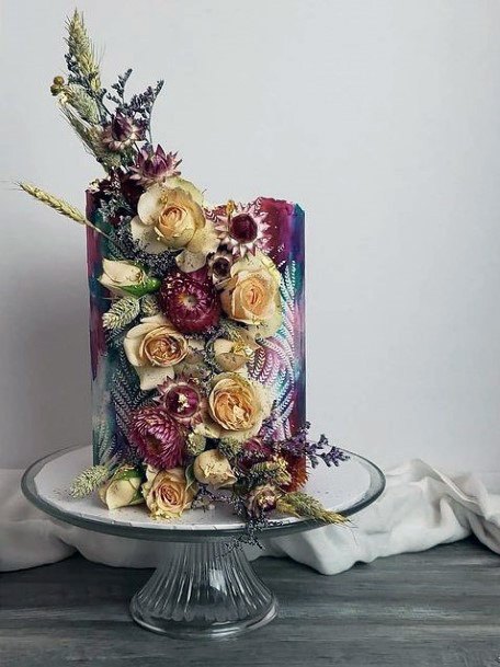 Roses On Fall Wedding Cakes For Women