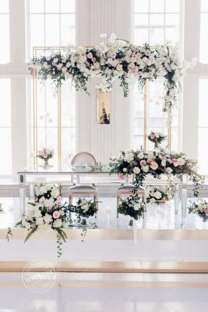 Roses On Wedding Head Table Decor