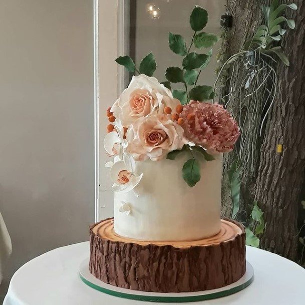 Roses Rustic Wedding Cake Toppers