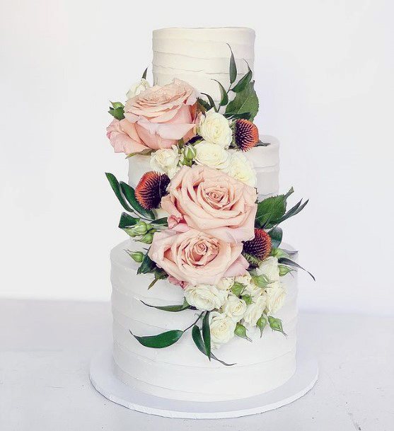 Rosy 3 Tier Wedding Cake Women