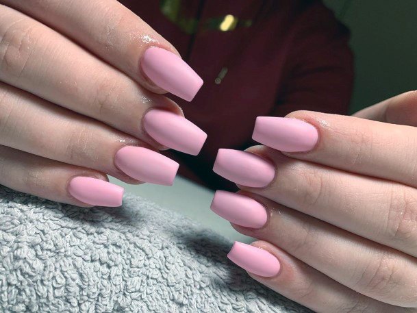 Rosy Pink Matte Nails For Women