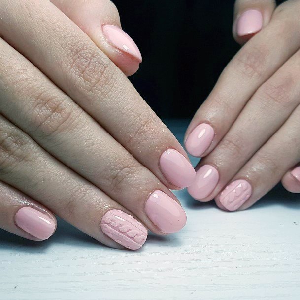 Rosy Pink Shellac Nails For Women