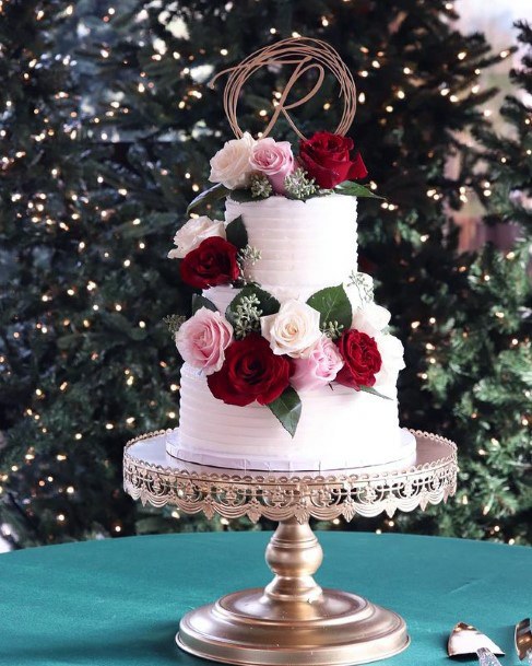 Rosy Red Velvet Wedding Cake