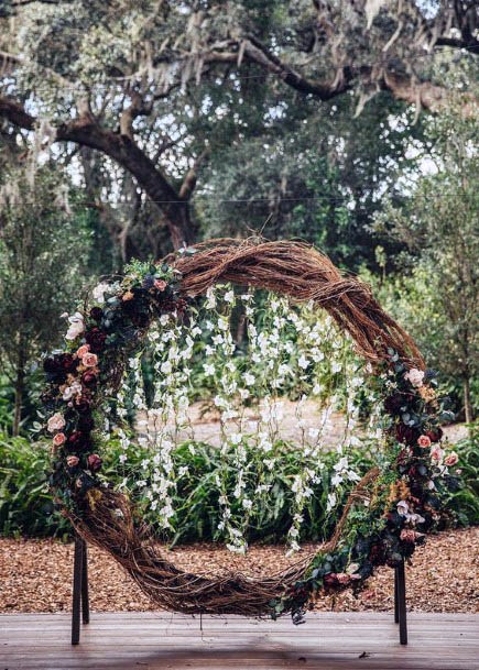 Round Art Rustic Wedding Flowers