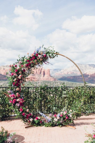 Round Back Ground With June Wedding Flowers