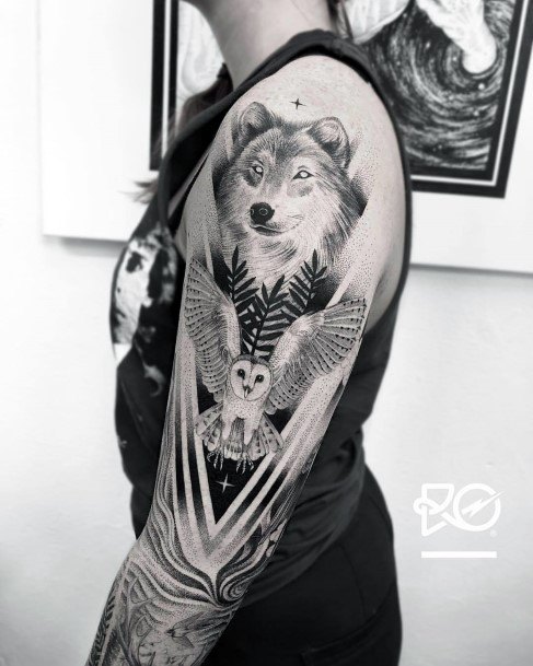 Royal Bear Tattoo Womes Sleeves