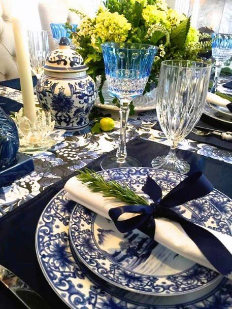 Royal Blue Ceramics Wedding Decorations