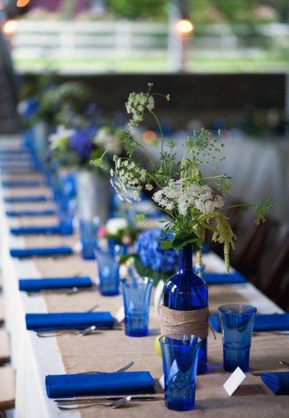 Royal Blue Cutlery Wedding Decorations