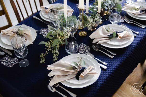 Royal Blue Dining Cloth Wedding Decorations