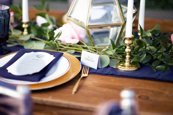 Royal Blue Dining Concept Wedding Decorations