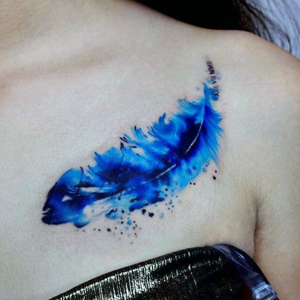 Blue Feather by Carolyn Gavin from Tattly Temporary Tattoos  Tattly  Temporary Tattoos  Stickers