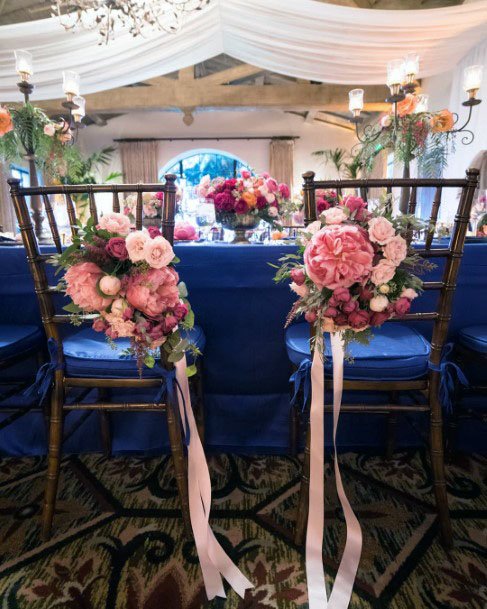 royal blue and pink wedding decorations