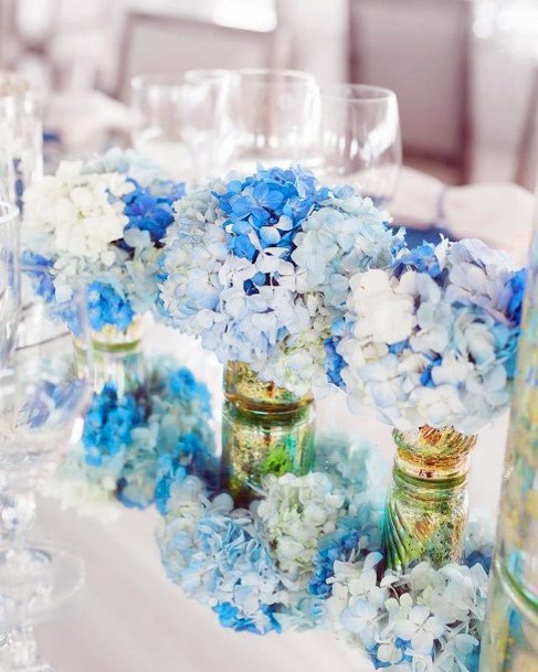 Royal Blue Hydrangea Wedding Flowers