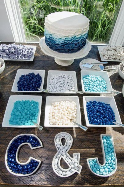 Royal Blue Sweet Candies Wedding Decoration