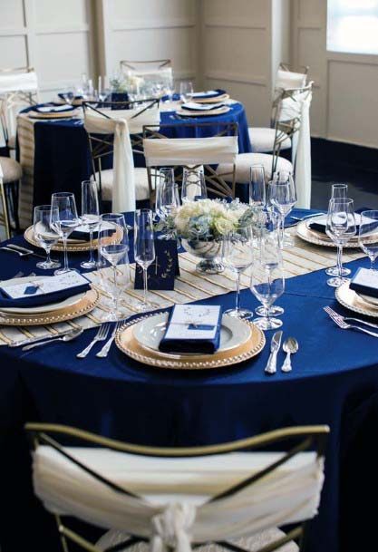 Royal Blue Wedding Decoration Ideas, Royal Blue And White Table Settings