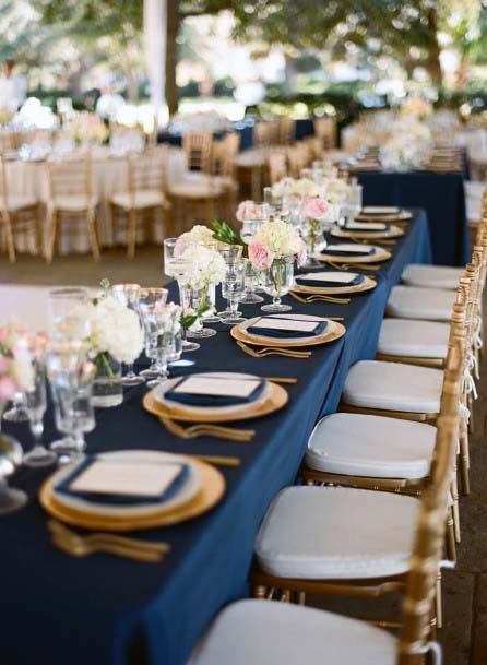 Royal Blue Table Linen Wedding Decorations