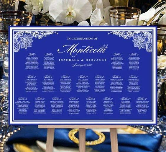 Royal Blue Wedding Board Decorations