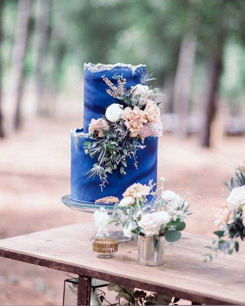 Royal Blue Wedding Cake