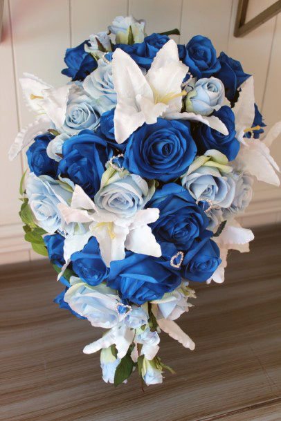 Royal Blue White Wedding Decorations Rose