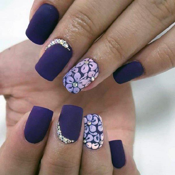 Royal Dark Purple Nails Women