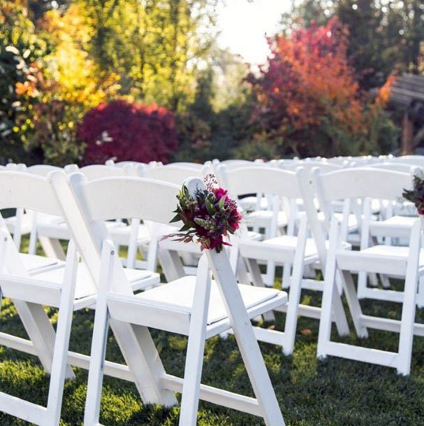 Ruby Red Wedding Flowers Chairs