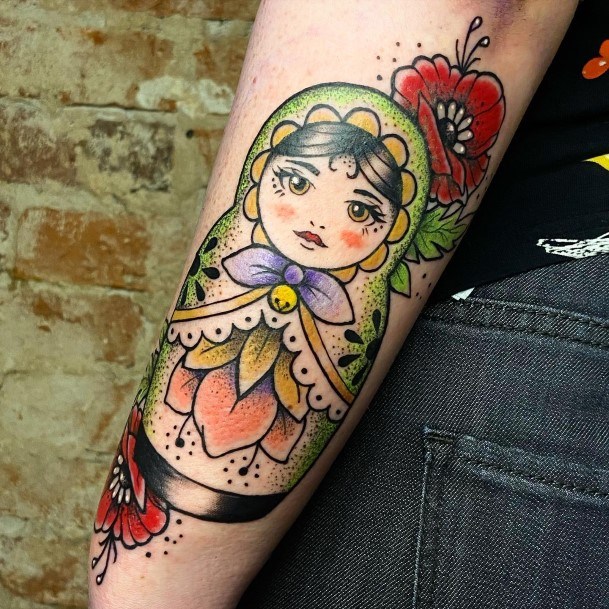 Russian Nesting Doll Matryoshka Tattoo Design Inspiration For Women