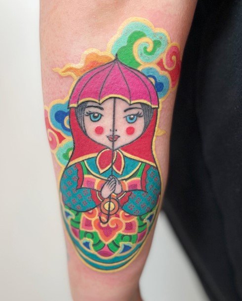 Russian Nesting Doll Matryoshka Tattoo For Ladies