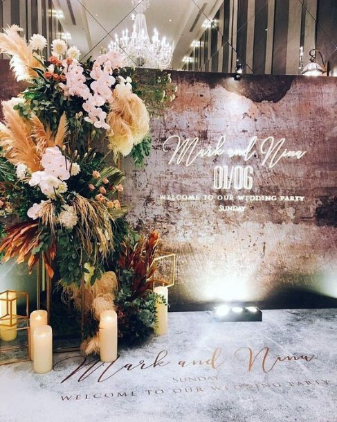 Rustic Beautiful Floral Backdrop October Wedding Ideas